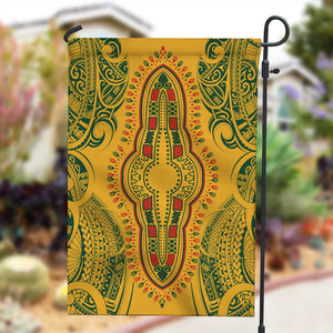 Dashiki and Polynesian Pattern Garden Flag Afro Pacific Culture Gold Version