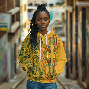 Dashiki and Polynesian Pattern Hoodie Afro Pacific Culture Gold Version