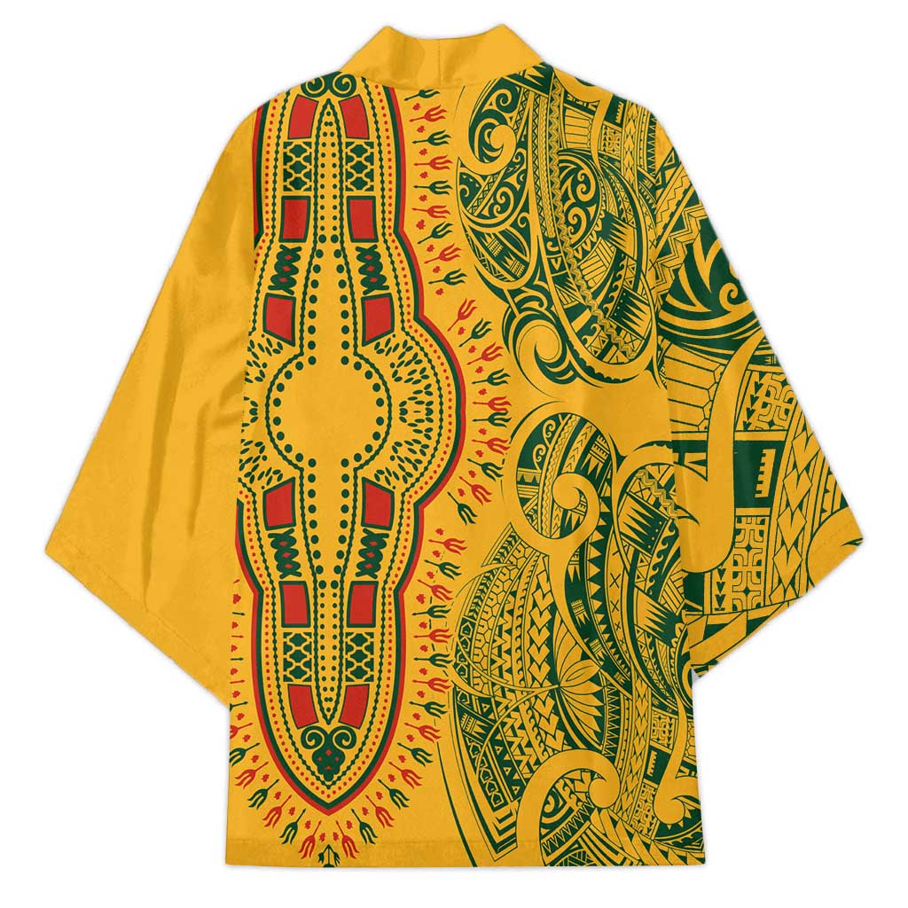 Dashiki and Polynesian Pattern Kimono Afro Pacific Culture Gold Version