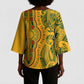 Dashiki and Polynesian Pattern Kimono Sleeve Blouse Afro Pacific Culture Gold Version