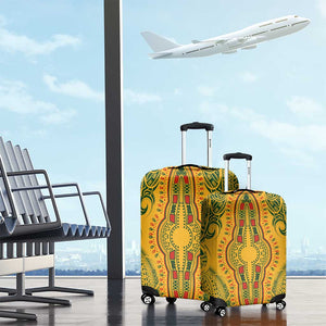 Dashiki and Polynesian Pattern Luggage Cover Afro Pacific Culture Gold Version