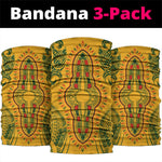 Dashiki and Polynesian Pattern Neck Gaiter Afro Pacific Culture Gold Version LT9