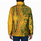 Dashiki and Polynesian Pattern Padded Jacket Afro Pacific Culture Gold Version