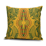 Dashiki and Polynesian Pattern Pillow Cover Afro Pacific Culture Gold Version