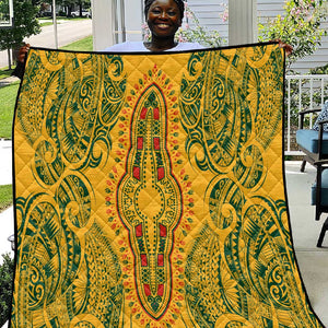 Dashiki and Polynesian Pattern Quilt Afro Pacific Culture Gold Version