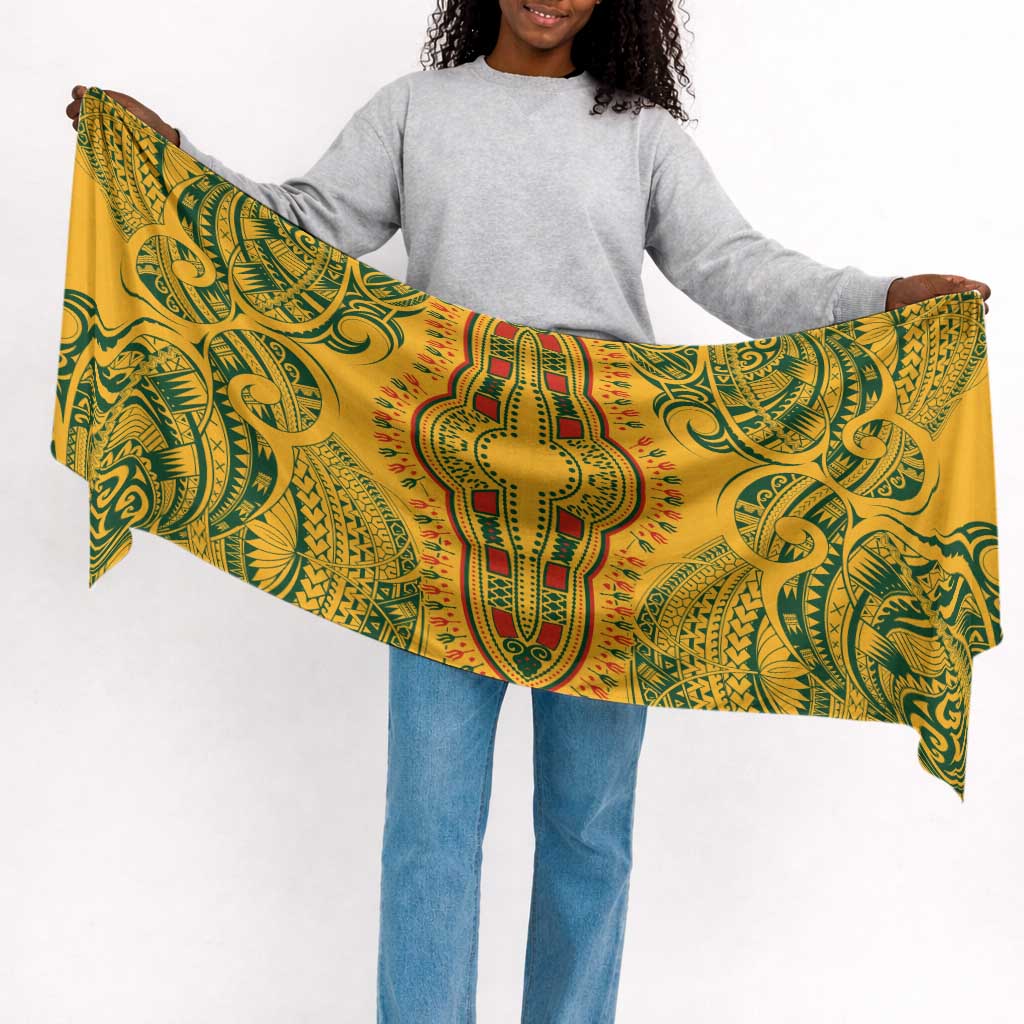 Dashiki and Polynesian Pattern Simple Headwrap Africa Pacific Culture Gold Version