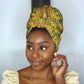 Dashiki and Polynesian Pattern Simple Headwrap Africa Pacific Culture Gold Version