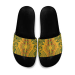 Dashiki and Polynesian Pattern Slide Sandals Afro Pacific Culture Gold Version