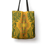 Dashiki and Polynesian Pattern Tote Bag Afro Pacific Culture Gold Version
