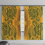 Dashiki and Polynesian Pattern Window Curtain Afro Pacific Culture Gold Version