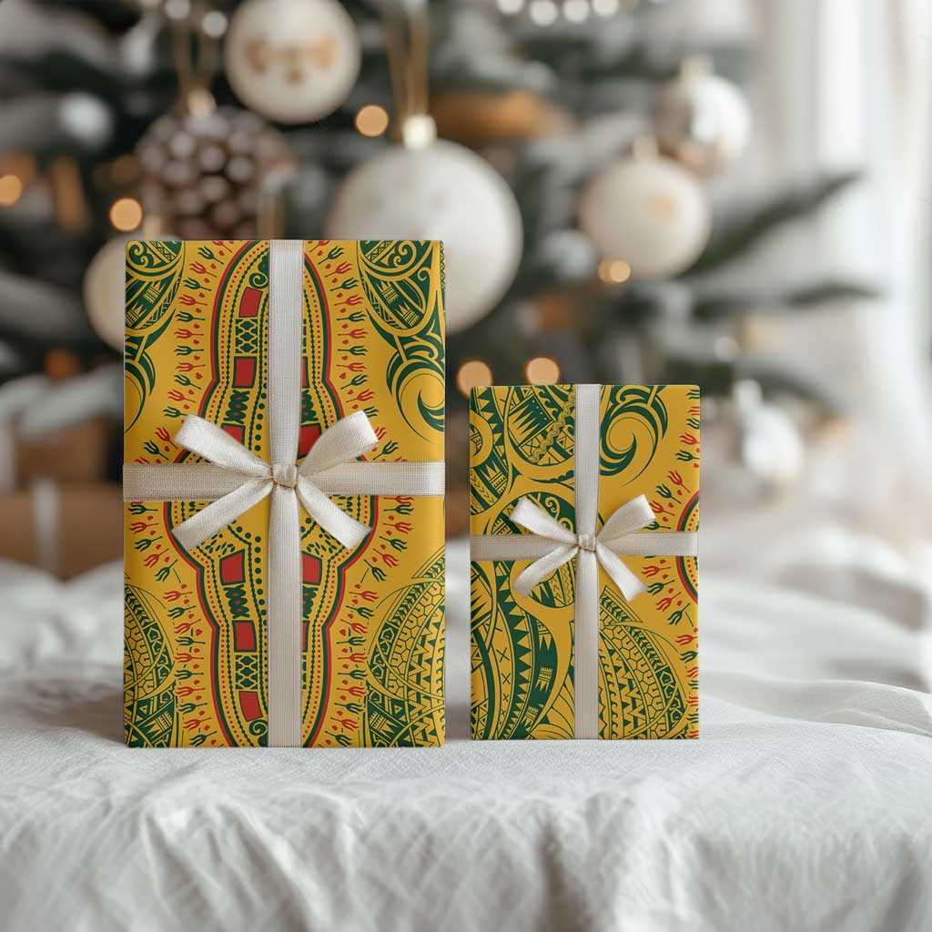 Dashiki and Polynesian Pattern Wrapping Paper Africa Pacific Culture Gold Version - African Pride