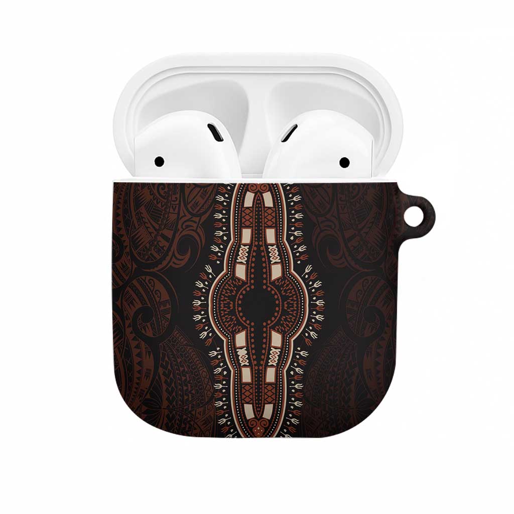 Dashiki and Polynesian Pattern AirPods Case Afro Pacific Culture Red Version