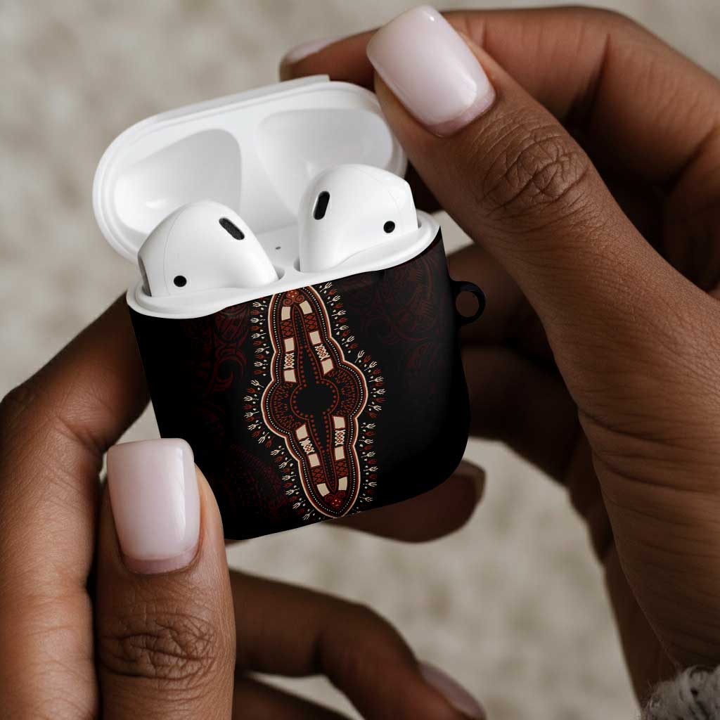 Dashiki and Polynesian Pattern AirPods Case Afro Pacific Culture Red Version
