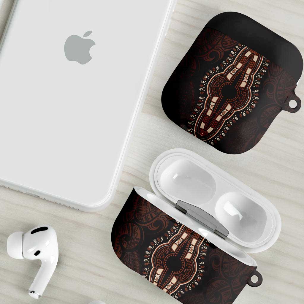 Dashiki and Polynesian Pattern AirPods Case Afro Pacific Culture Red Version