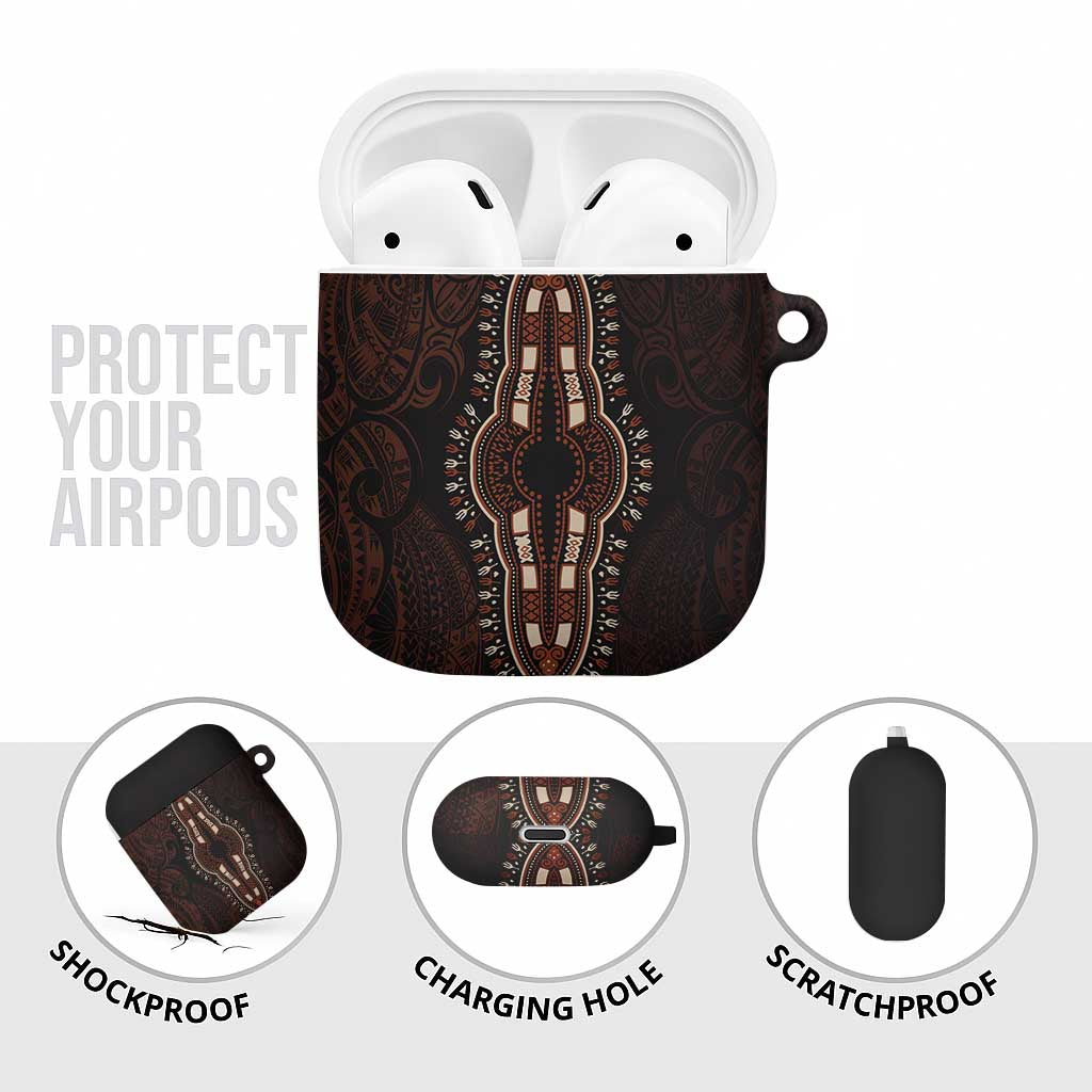 Dashiki and Polynesian Pattern AirPods Case Afro Pacific Culture Red Version