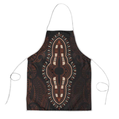 Dashiki and Polynesian Pattern Apron Afro Pacific Culture Red Version