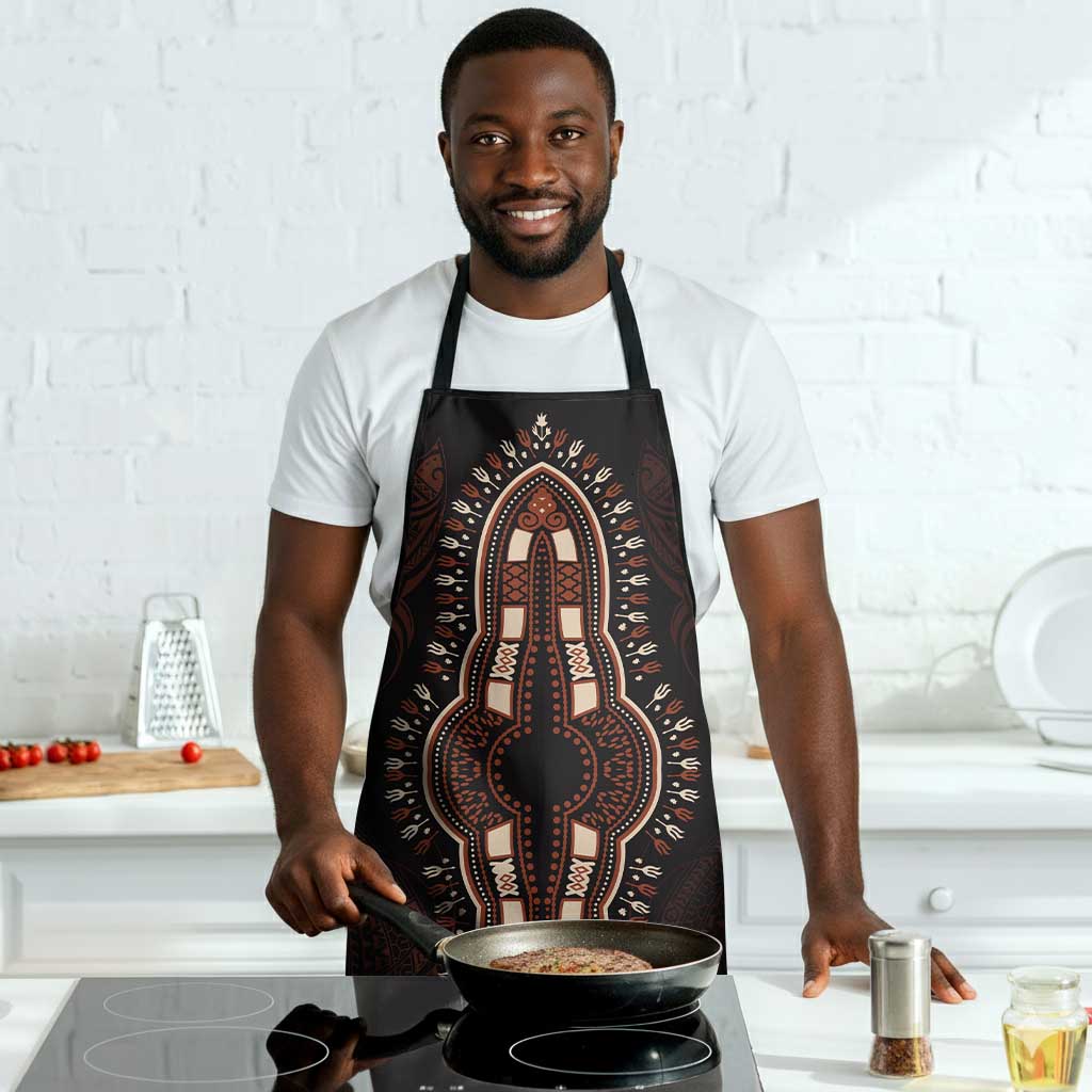 Dashiki and Polynesian Pattern Apron Afro Pacific Culture Red Version