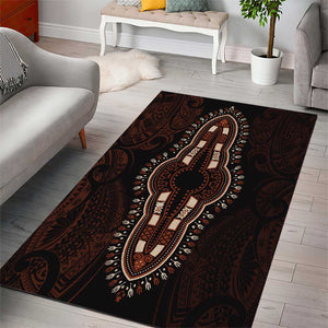 Dashiki and Polynesian Pattern Area Rug Afro Pacific Culture Red Version