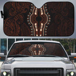 Dashiki and Polynesian Pattern Auto Sun Shade Afro Pacific Culture Red Version