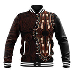 Dashiki and Polynesian Pattern Baseball Jacket Afro Pacific Culture Red Version
