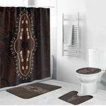 Dashiki and Polynesian Pattern Bathroom Set Afro Pacific Culture Red Version