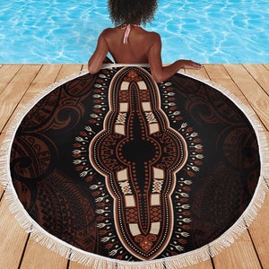 Dashiki and Polynesian Pattern Beach Blanket Afro Pacific Culture Red Version