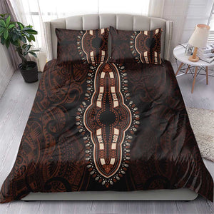 Dashiki and Polynesian Pattern Bedding Set Afro Pacific Culture Red Version