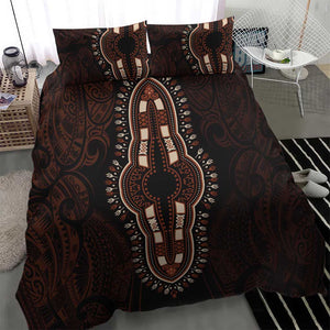 Dashiki and Polynesian Pattern Bedding Set Afro Pacific Culture Red Version