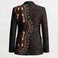 Dashiki and Polynesian Pattern Blazer Afro Pacific Culture Red Version