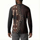 Dashiki and Polynesian Pattern Button Sweatshirt Afro Pacific Culture Red Version