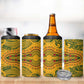 Dashiki and Polynesian Pattern 4 in 1 Can Cooler Tumbler Afro Pacific Culture Red Version