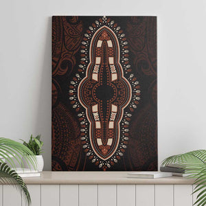 Dashiki and Polynesian Pattern Canvas Wall Art Afro Pacific Culture Red Version