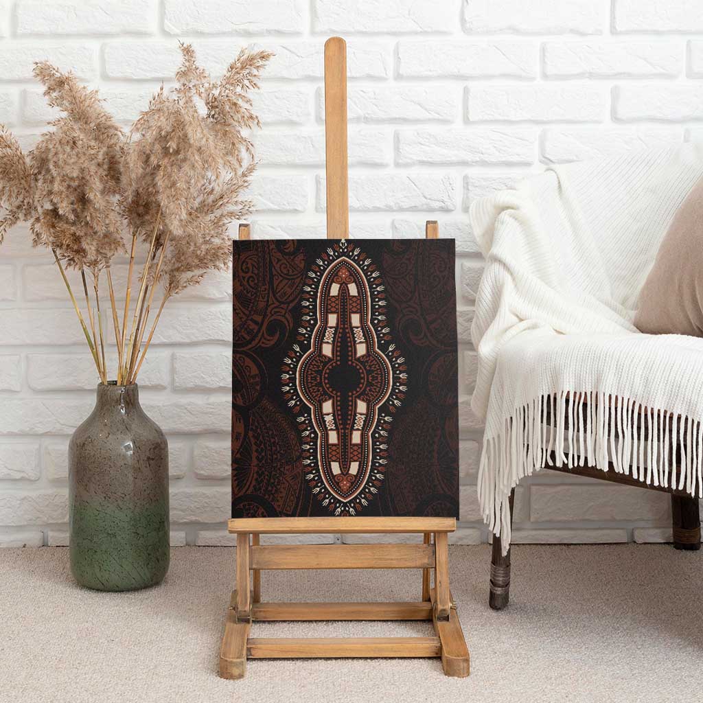 Dashiki and Polynesian Pattern Canvas Wall Art Afro Pacific Culture Red Version
