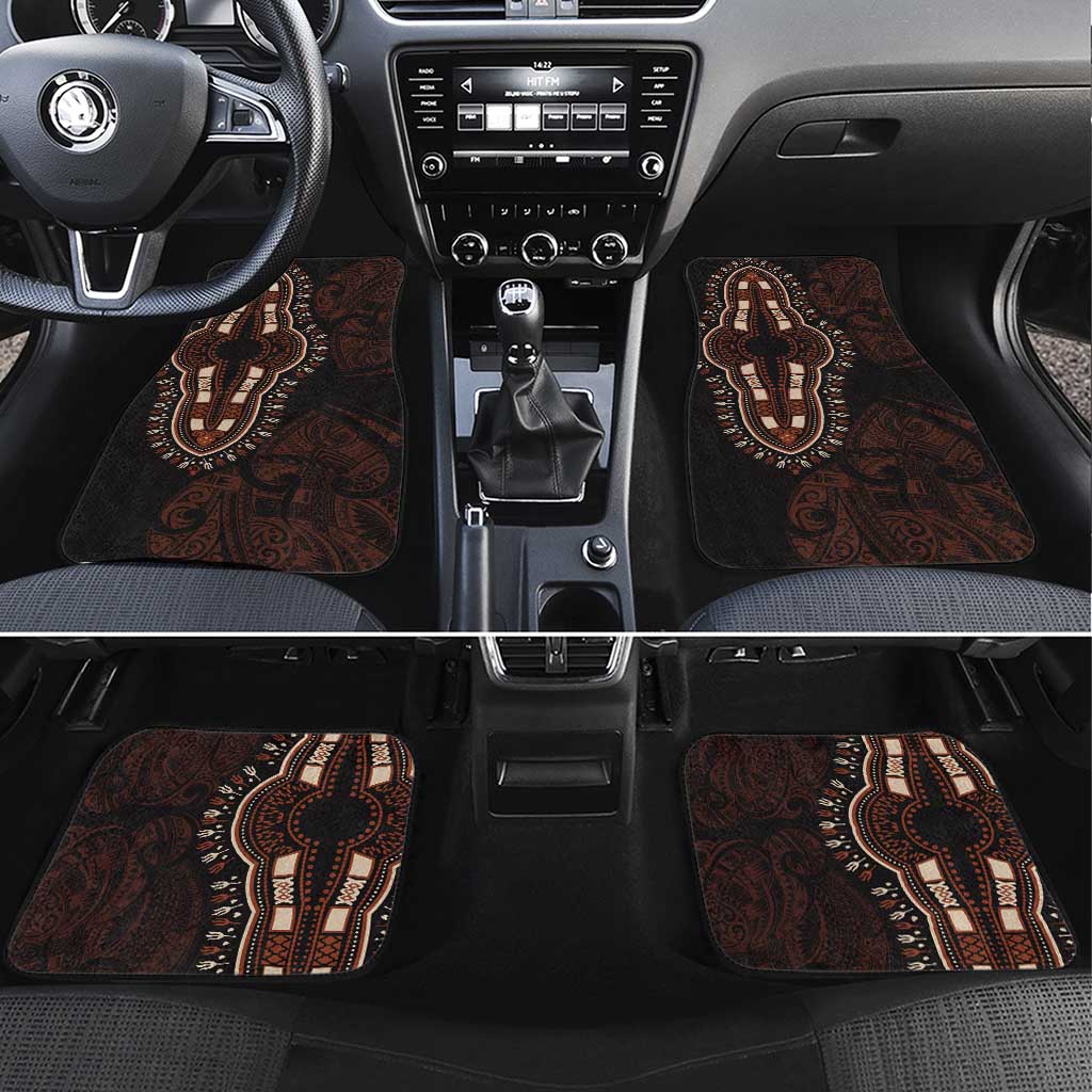 Dashiki and Polynesian Pattern Car Mats Afro Pacific Culture Red Version