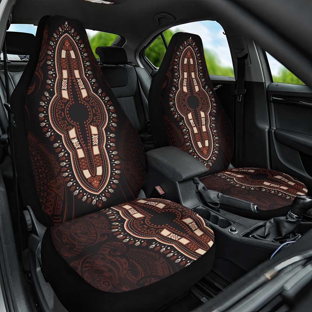 Dashiki and Polynesian Pattern Car Seat Cover Afro Pacific Culture Red Version