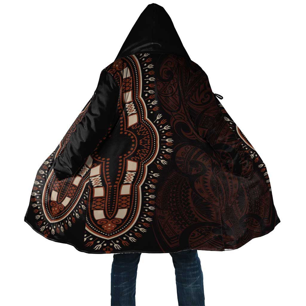Dashiki and Polynesian Pattern Cloak Afro Pacific Culture Red Version