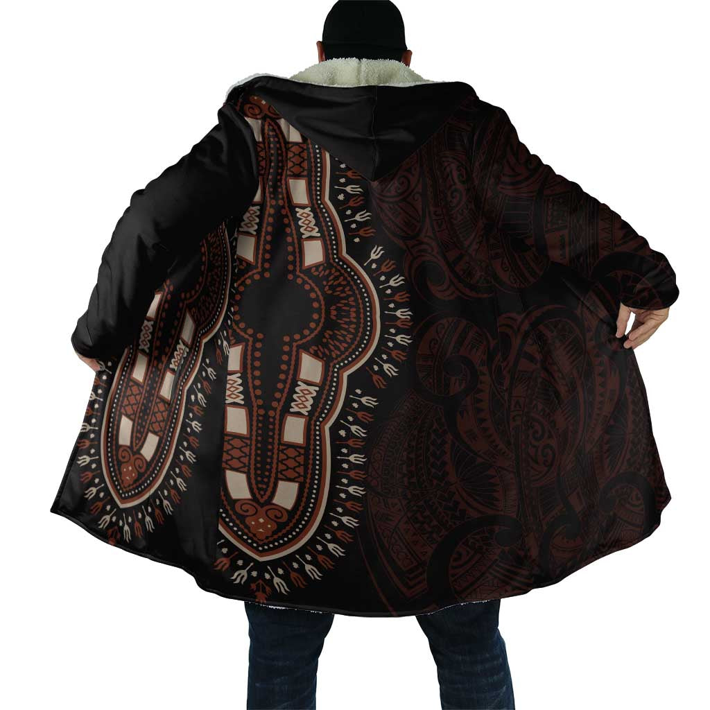 Dashiki and Polynesian Pattern Cloak Afro Pacific Culture Red Version