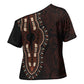 Dashiki and Polynesian Pattern Cross Shoulder Shirt Afro Pacific Culture Red Version