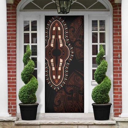Dashiki and Polynesian Pattern Door Cover Afro Pacific Culture Red Version