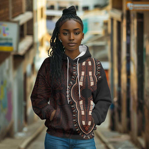 Dashiki and Polynesian Pattern Hoodie Afro Pacific Culture Red Version