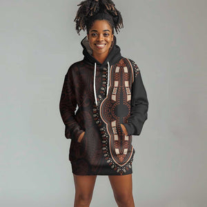 Dashiki and Polynesian Pattern Hoodie Dress Afro Pacific Culture Red Version