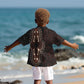 Dashiki and Polynesian Pattern Kid Hawaiian Shirt Afro Pacific Culture Red Version