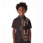 Dashiki and Polynesian Pattern Kid Polo Shirt Afro Pacific Culture Red Version