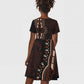 Dashiki and Polynesian Pattern Kid Short Sleeve Dress Afro Pacific Culture Red Version