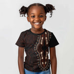 Dashiki and Polynesian Pattern Kid T shirt Afro Pacific Culture Red Version