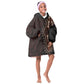 Dashiki and Polynesian Pattern Kid Wearable Blanket Hoodie Afro Pacific Culture Red Version