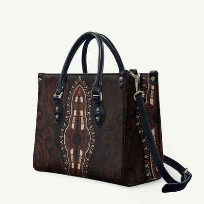 Dashiki and Polynesian Pattern Leather Bag Afro Pacific Culture Red Version