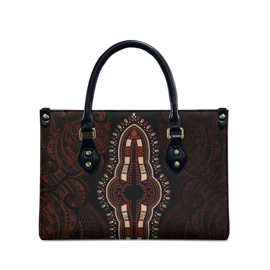 Dashiki and Polynesian Pattern Leather Bag Afro Pacific Culture Red Version