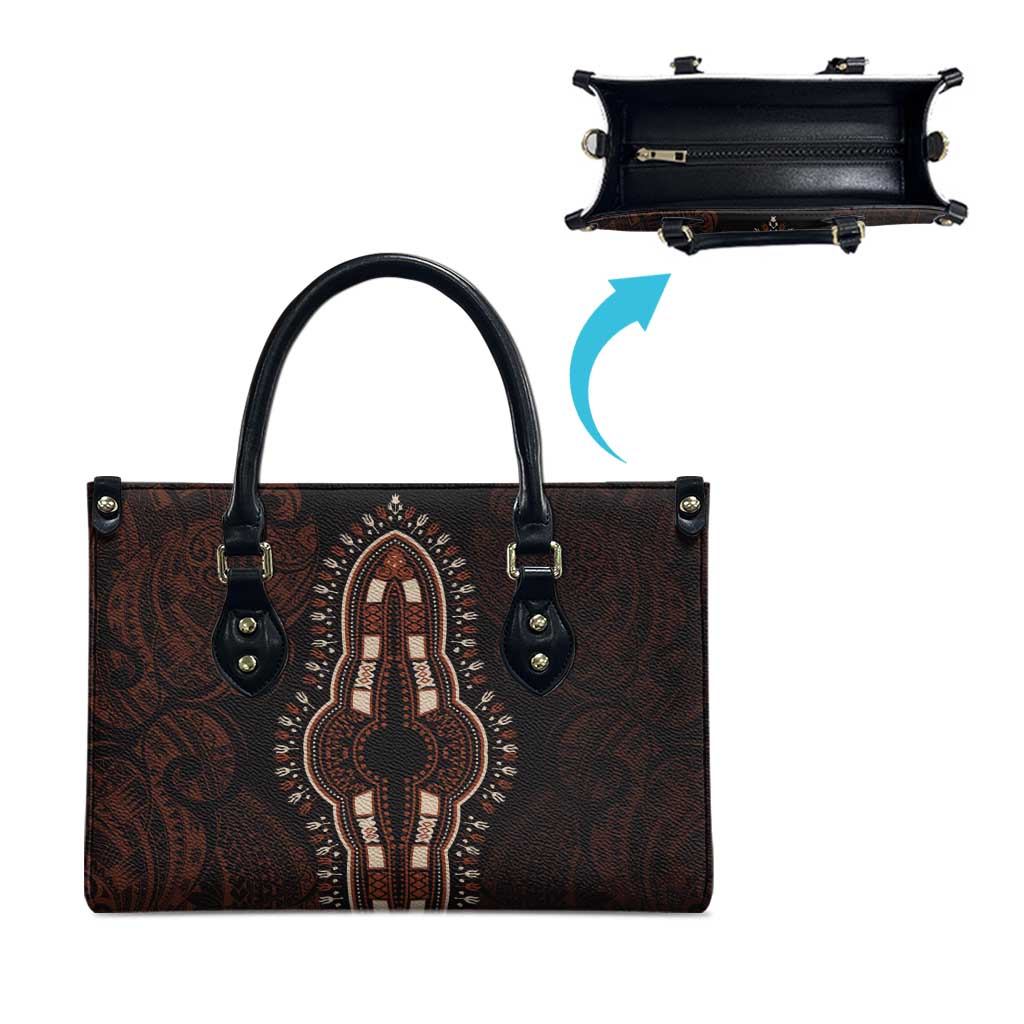 Dashiki and Polynesian Pattern Leather Bag Afro Pacific Culture Red Version