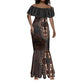 Dashiki and Polynesian Pattern Mermaid Dress Afro Pacific Culture Red Version